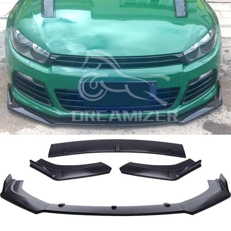 For VW Scirocco R 3Pcs Front Bumper Lip Splitter Spoiler Body Kit Matte Black