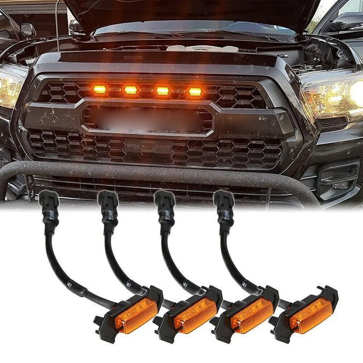 4 LED Amber Raptor Grill Lights Kit For Toyota Tacoma TRD PRO 2016-2022 Off-Road