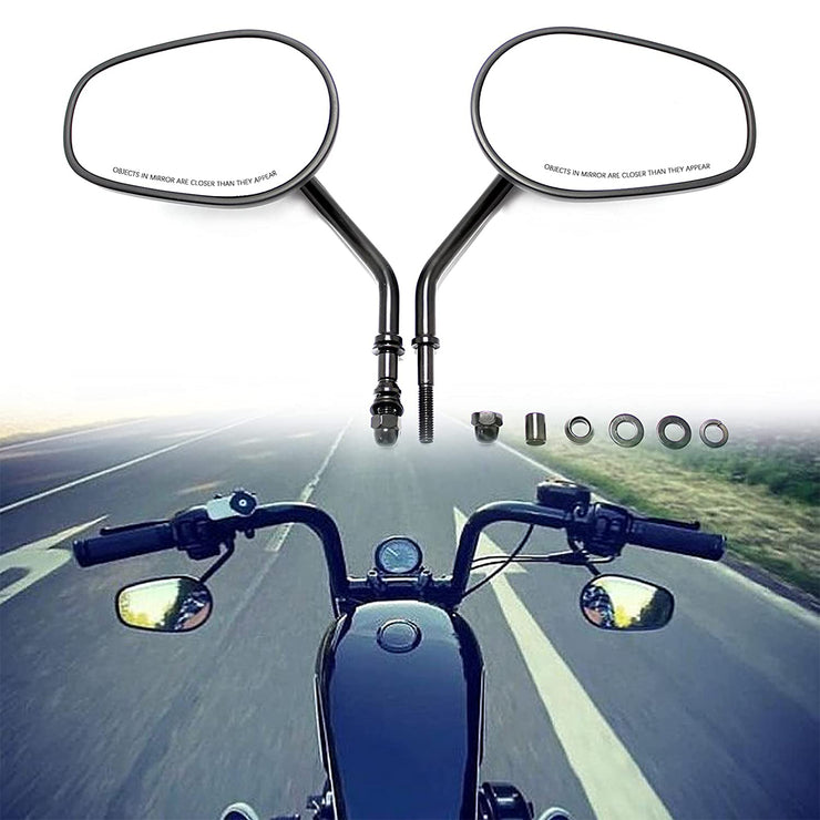 Dreamizer M8 Motorcycle Teardrop Rearview Mirrors Black