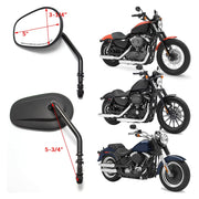 Dreamizer M8 Motorcycle Teardrop Rearview Mirrors Black